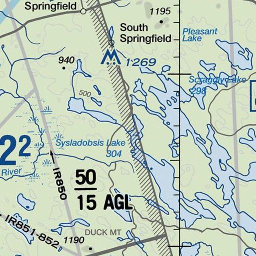 FAA VFR chart of Upper Sysladobsis Stream, ME