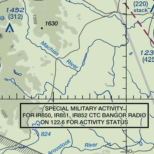 FAA VFR chart of V E Lynch Camp, ME