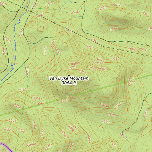 OpenTopoMap map of Van Dyke Mountain, ME
