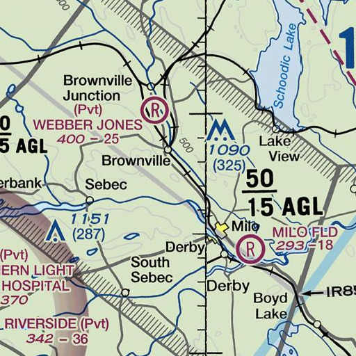 FAA VFR chart of Varney Hill, ME
