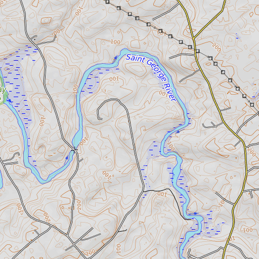 OpenTopoMap map of Vaughan Neck, ME