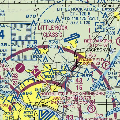 FAA VFR chart of Franklin Hill, AR
