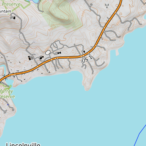 OpenTopoMap map of Wales Beach, ME