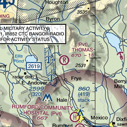 FAA VFR chart of Walker Brook, ME