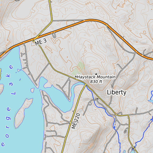OpenTopoMap map of Walker Memorial School, ME