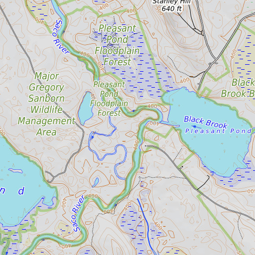 OpenTopoMap map of Walker Island, ME