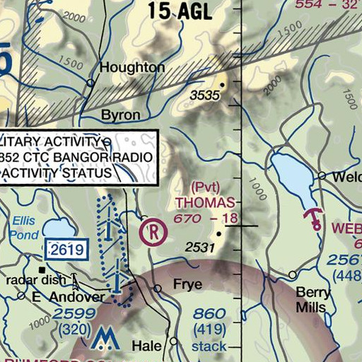 FAA VFR chart of Walker Mountain, ME