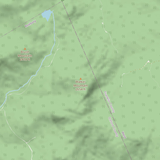 OpenStreetMap map of Walker Mountain, ME