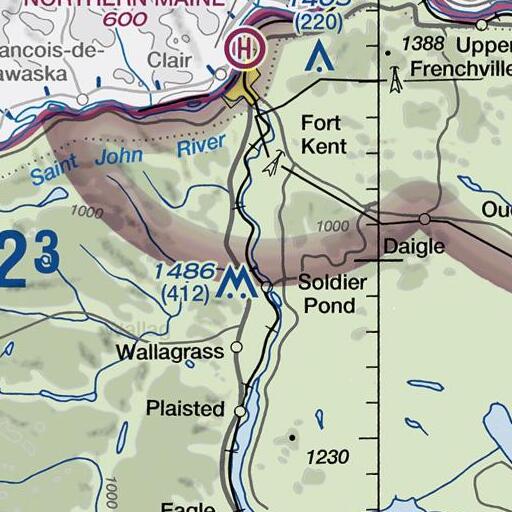 FAA VFR chart of Wallagrass Stream, ME