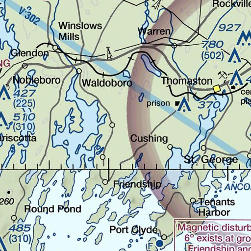 FAA VFR chart of Waterman Brook, ME