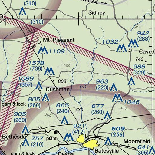 FAA VFR chart of Galloway Hill, AR