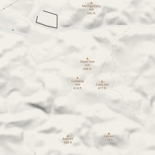 OpenStreetMap map of Galloway Hill, AR