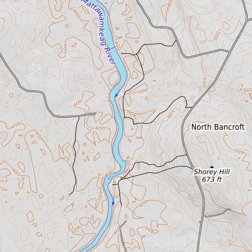 OpenTopoMap map of Watson Brook, ME