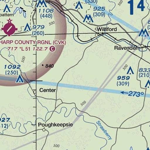 FAA VFR chart of Gann Hill, AR