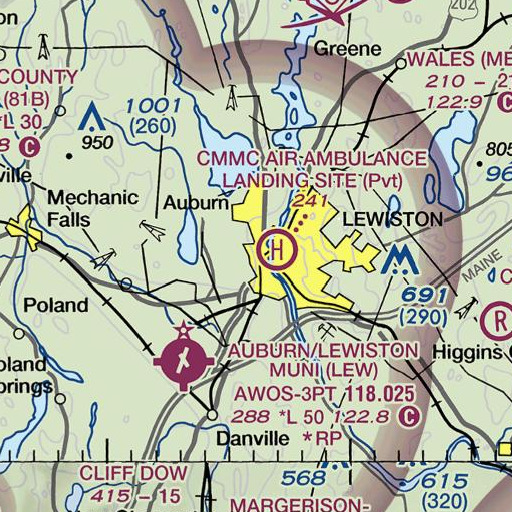 FAA VFR chart of Webster Intermediate School, ME