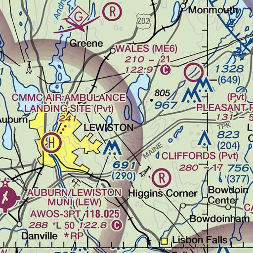FAA VFR chart of Sabattus Primary School, ME