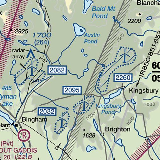 FAA VFR chart of Weeks Basin, ME