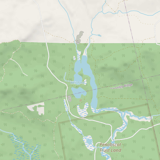 OpenStreetMap map of Weir Pond, ME