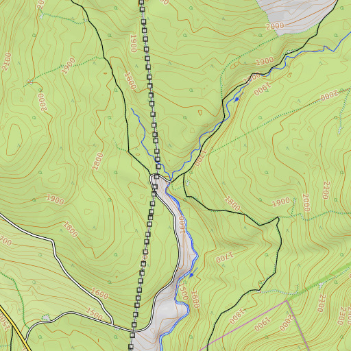 OpenTopoMap map of Welch Brook, ME