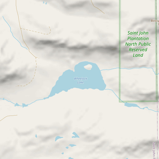 OpenStreetMap map of Wheelock Lake, ME