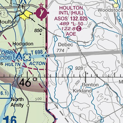 FAA VFR chart of Whirly Brook, ME
