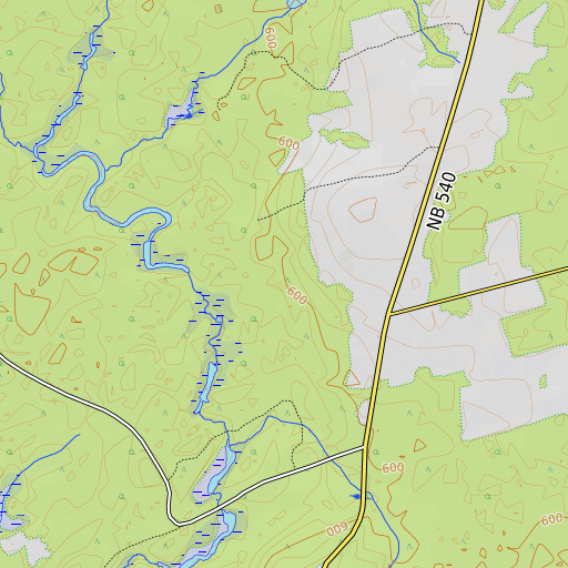 OpenTopoMap map of Whirly Brook, ME
