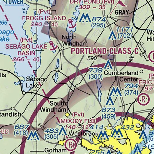 FAA VFR chart of Windham Center, ME