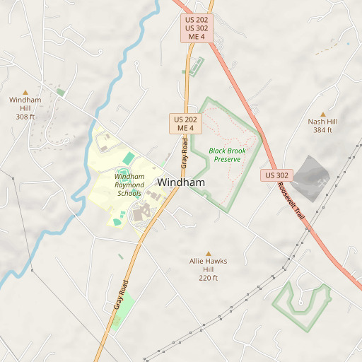 OpenStreetMap map of Windham Center, ME