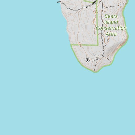 OpenTopoMap map of Sears Island Ledge, ME