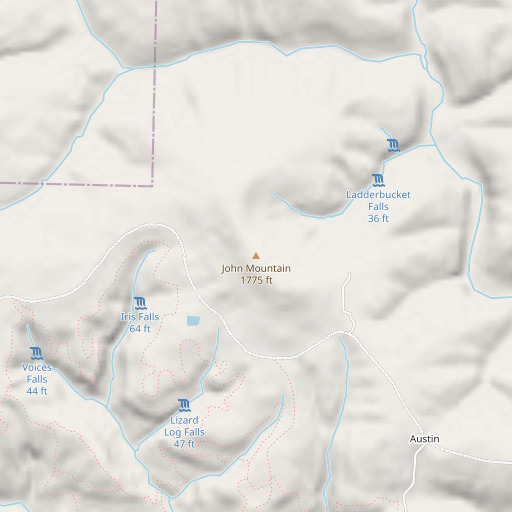 OpenStreetMap map of John Mountain, AR