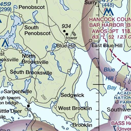 FAA VFR chart of Duck Marsh, ME