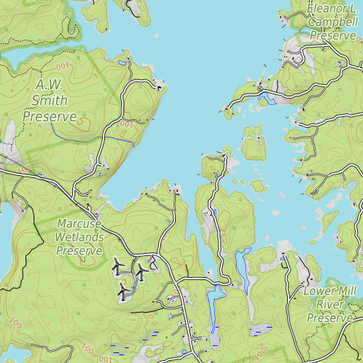 OpenTopoMap map of Mill Creek, ME