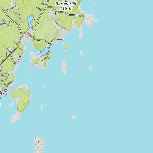 OpenTopoMap map of Sister Ledge, ME