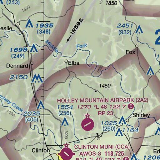 FAA VFR chart of Lexington Mountain, AR