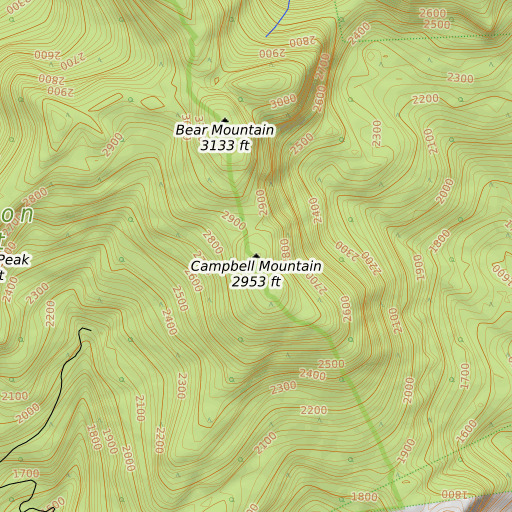 OpenTopoMap map of Campbell Mountain, ME