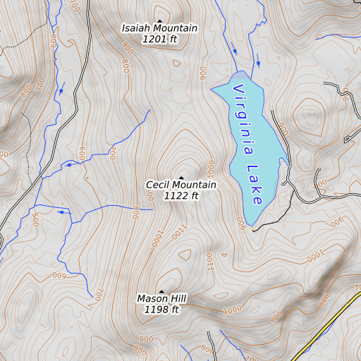 OpenTopoMap map of Cecil Mountain, ME