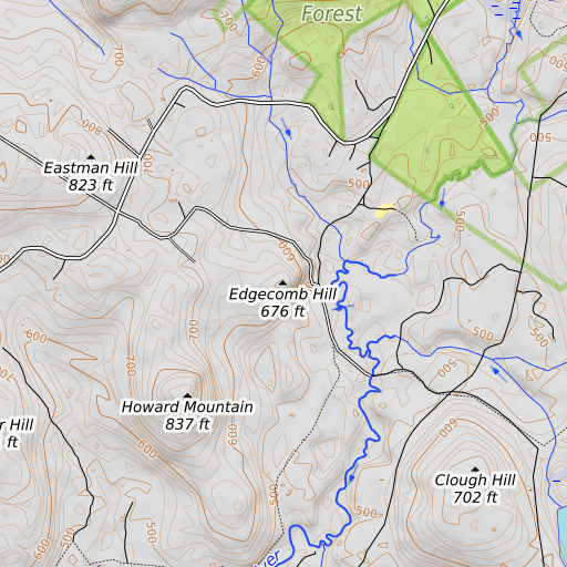OpenTopoMap map of Edgecomb Hill, ME