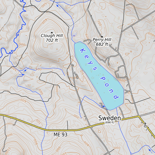 OpenTopoMap map of Tapawingo Camp, ME