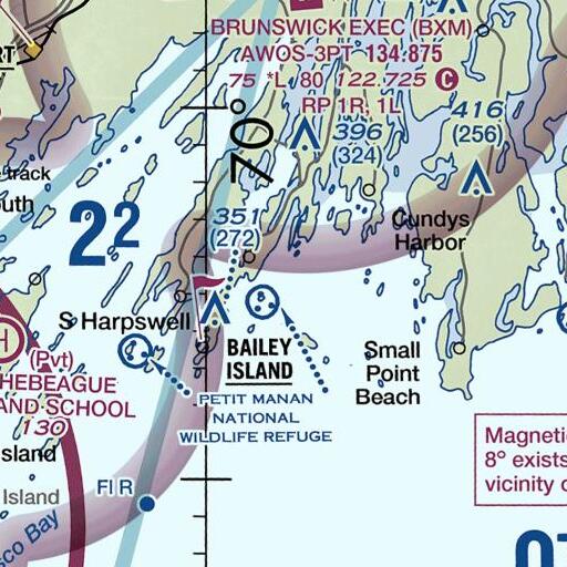FAA VFR chart of Stoop Ledges, ME