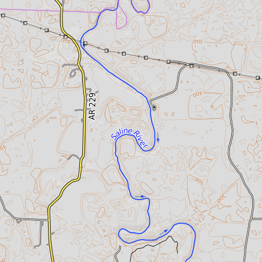 OpenTopoMap map of Nance Ford, AR