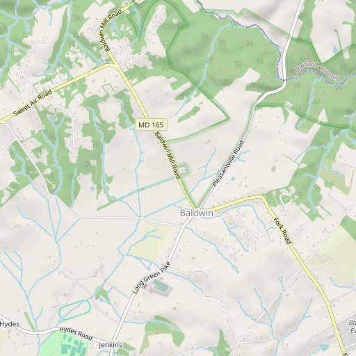 OpenStreetMap map of Baldwin Station, MD