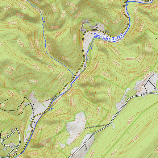 OpenTopoMap map of Bear Pen Run, MD