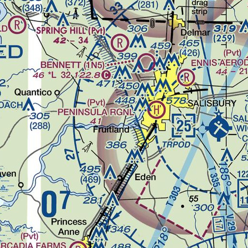 FAA VFR chart of Bell Creek, MD