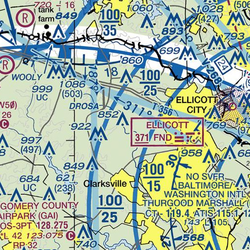 FAA VFR chart of Benson Branch, MD