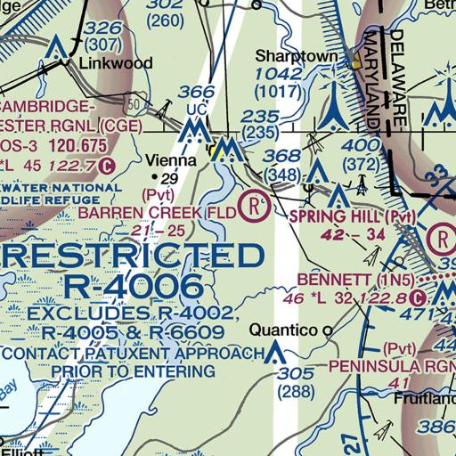 FAA VFR chart of Big Ridges, MD