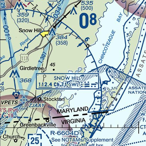 FAA VFR chart of Colburns Gut, MD