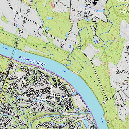 OpenTopoMap map of Broad Run, MD