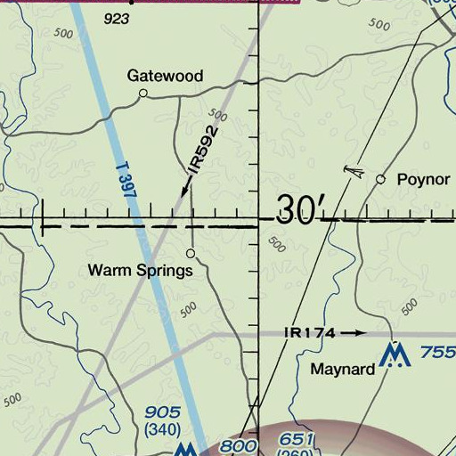 FAA VFR chart of Phillips Knob, AR