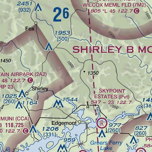 FAA VFR chart of Pond Mountain, AR