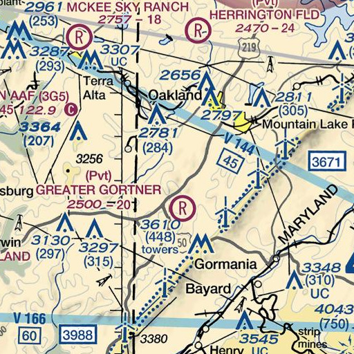 FAA VFR chart of Frozen Camp Run, MD